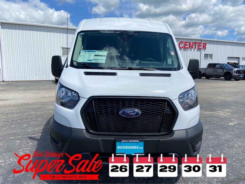 New 2025 Ford Transit Cargo Van T-250 148 Med Rf 9070 GVWR RWD