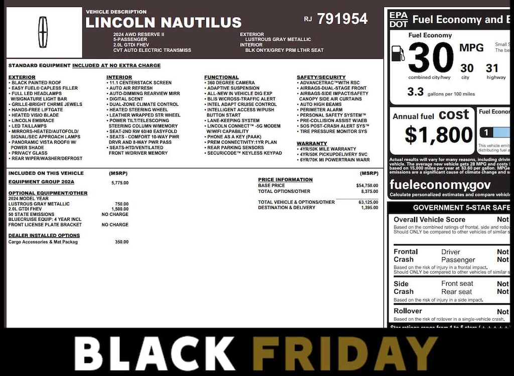 Used 2024 Lincoln Nautilus Reserve AWD