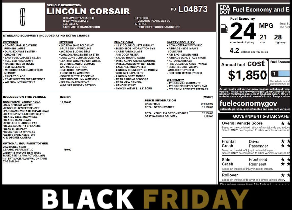 Used 2023 Lincoln Corsair Standard AWD