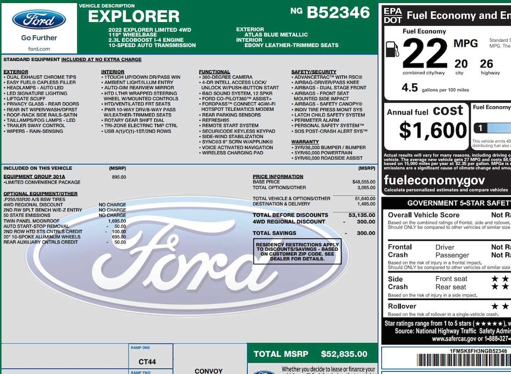 Used 2022 Ford Explorer Limited 4WD