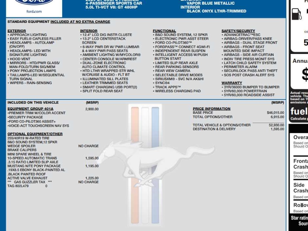 Used 2024 Ford Mustang GT Premium Fastback