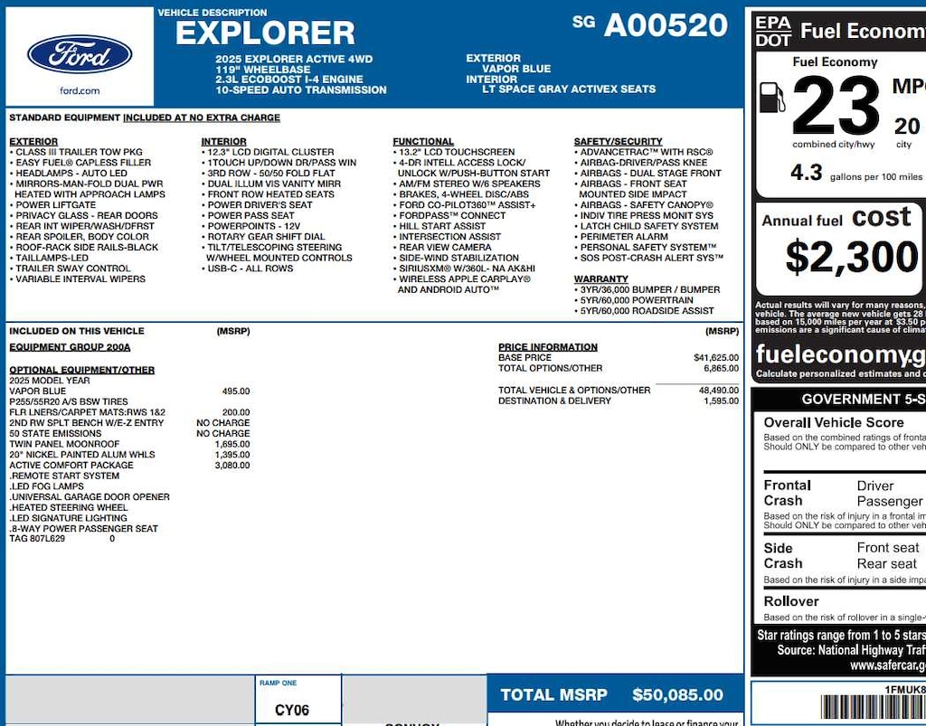 Used 2025 Ford Explorer Active 4WD