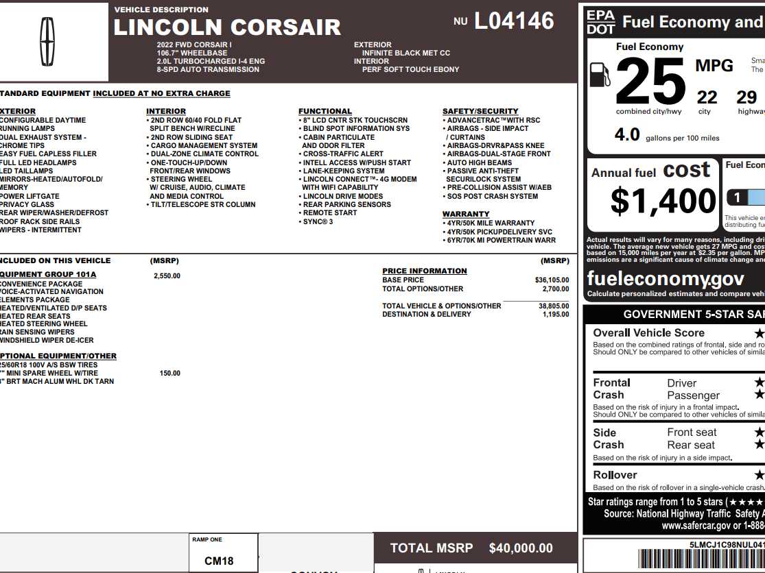 Used 2022 Lincoln Corsair Base with VIN 5LMCJ1C98NUL04146 for sale in Monticello, IL