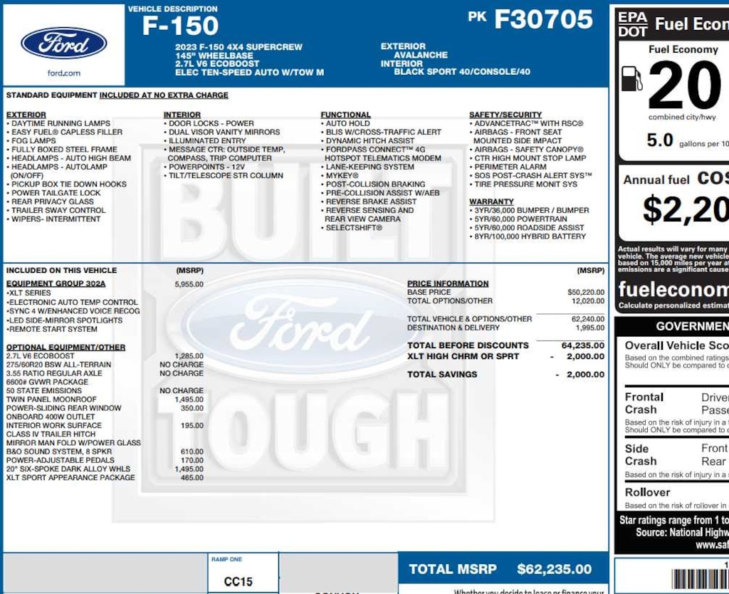 Used 2023 Ford F-150 XLT 4WD Supercrew 5.5 Box 4WD SuperCrew 5.5 Box