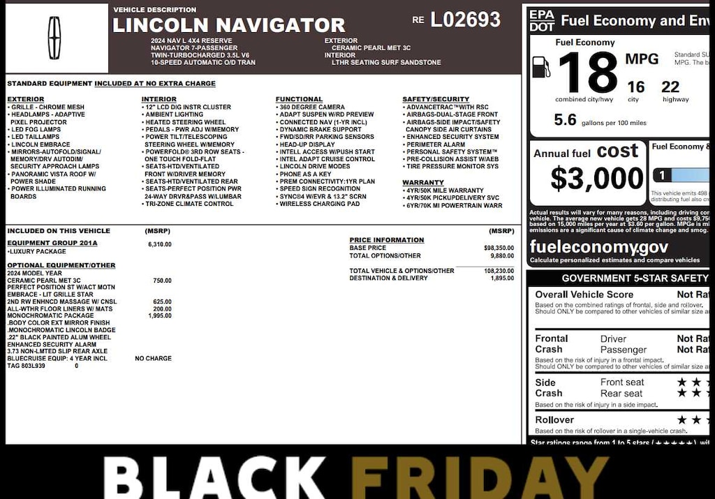 Used 2024 Lincoln Navigator L Reserve 4x4