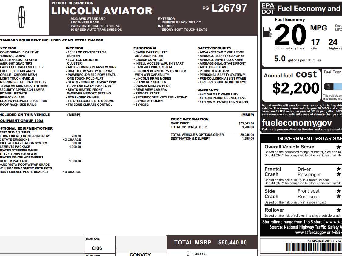 Used 2023 Lincoln Aviator Base with VIN 5LM5J6XC9PGL26797 for sale in Monticello, IL
