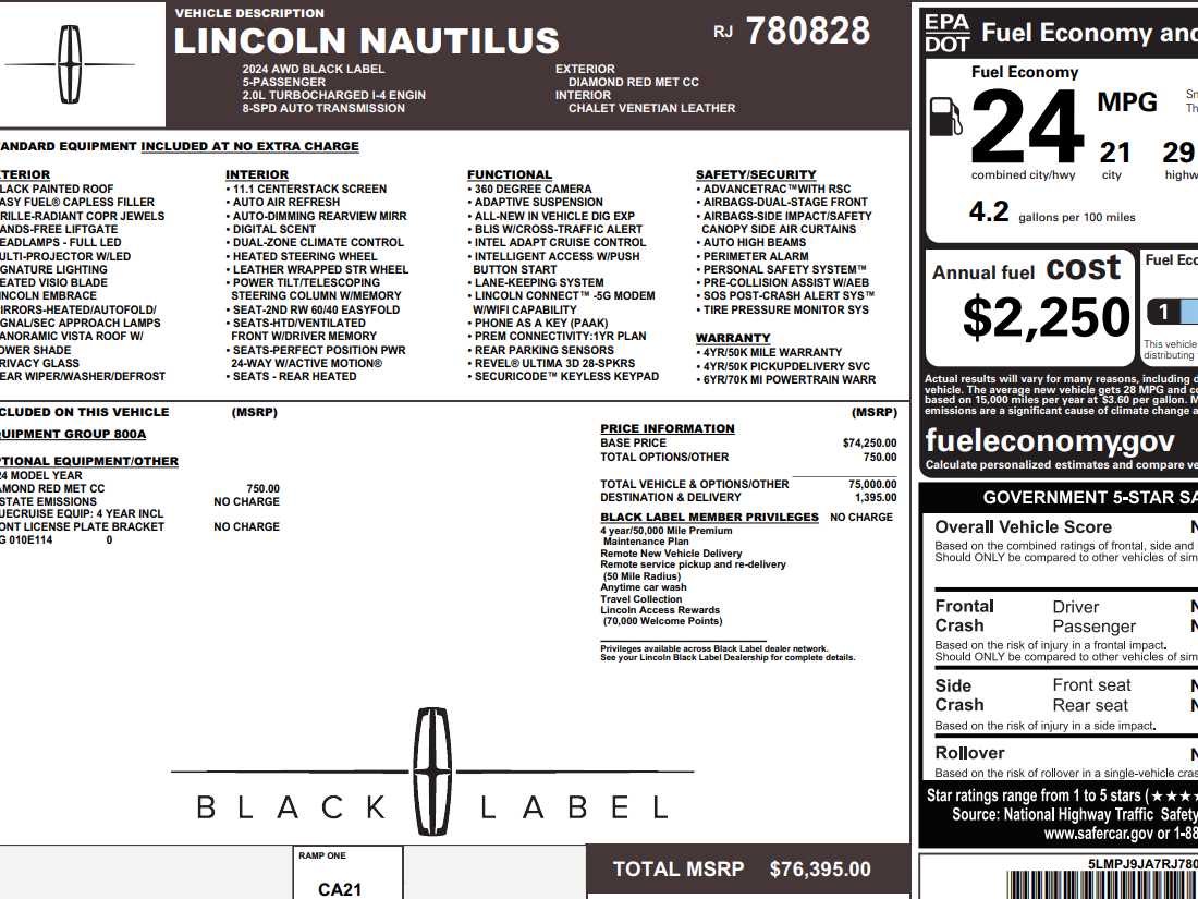 Used 2024 Lincoln Nautilus Black Label with VIN 5LMPJ9JA7RJ780828 for sale in Monticello, IL