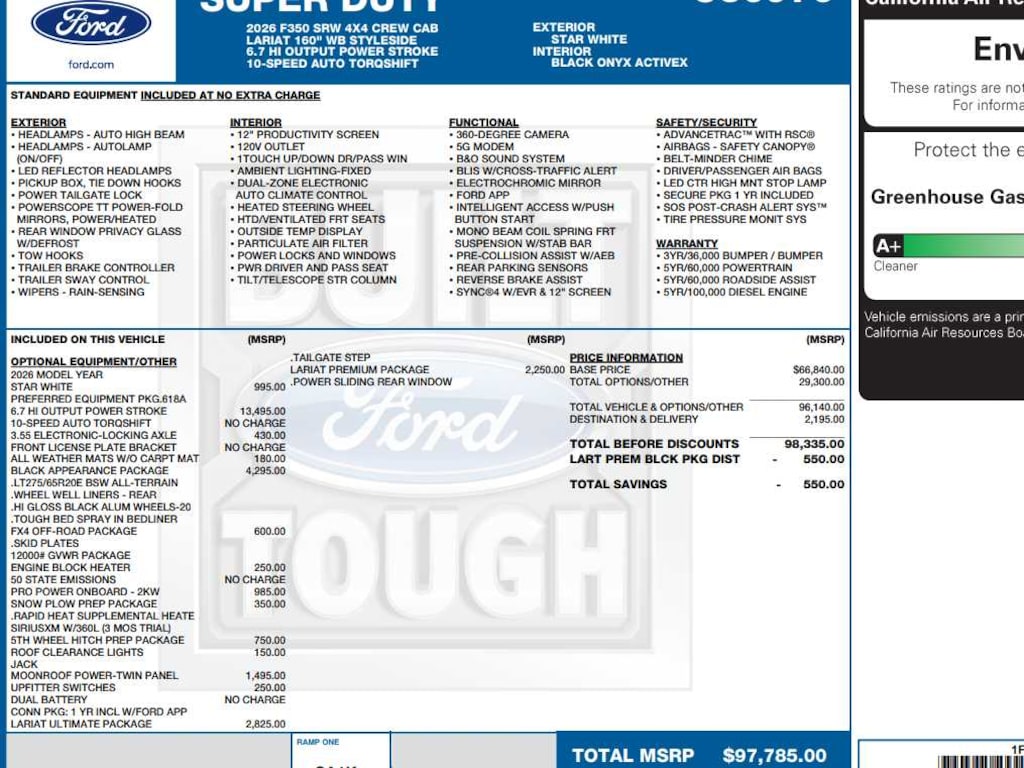 New 2026 Ford Super Duty F-350 SRW Lariat