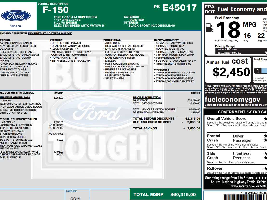 1FTFW1E52PKE45017