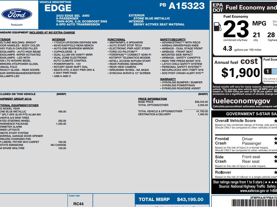 Used 2023 Ford Edge SEL with VIN 2FMPK4J97PBA15323 for sale in Monticello, IL