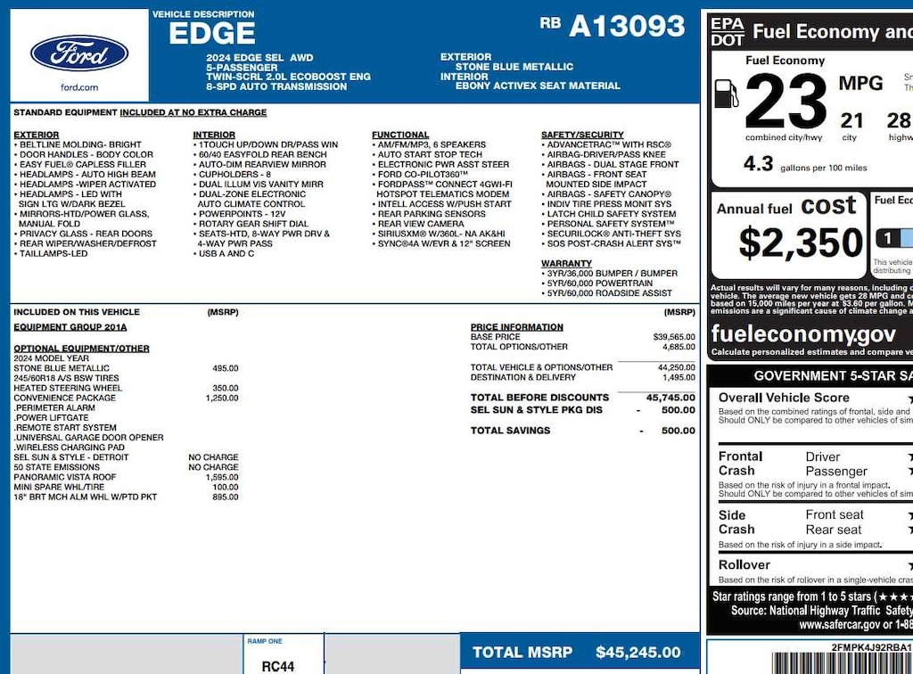 Used 2024 Ford Edge SEL AWD