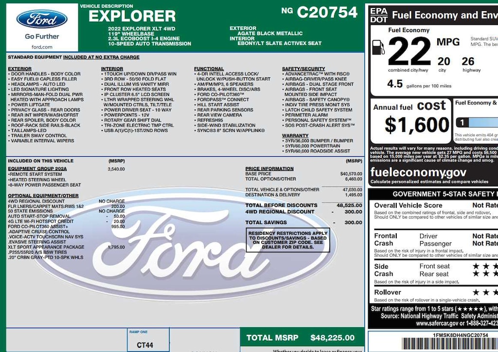 Used 2022 Ford Explorer XLT 4WD