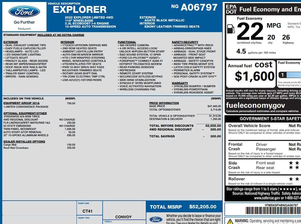 Used 2022 Ford Explorer Limited 4WD