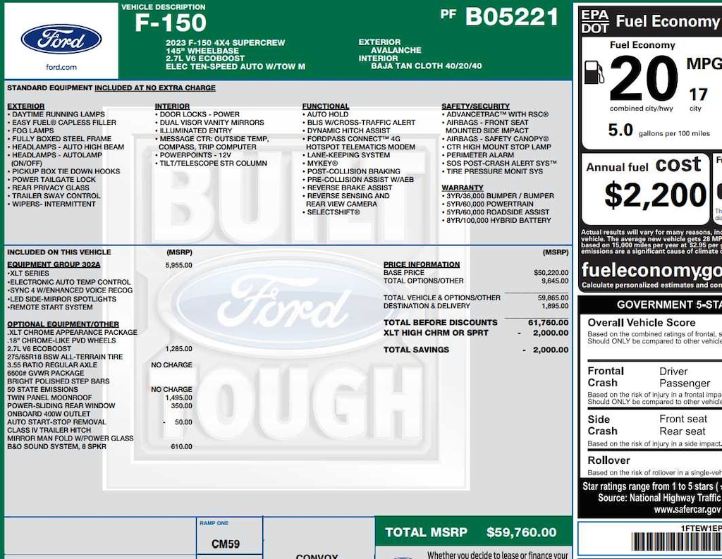 Used 2023 Ford F-150 XLT 4WD Supercrew 5.5 Box 4WD SuperCrew 5.5 Box