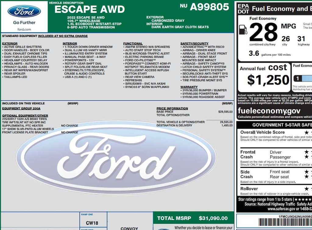 Used 2022 Ford Escape SE AWD