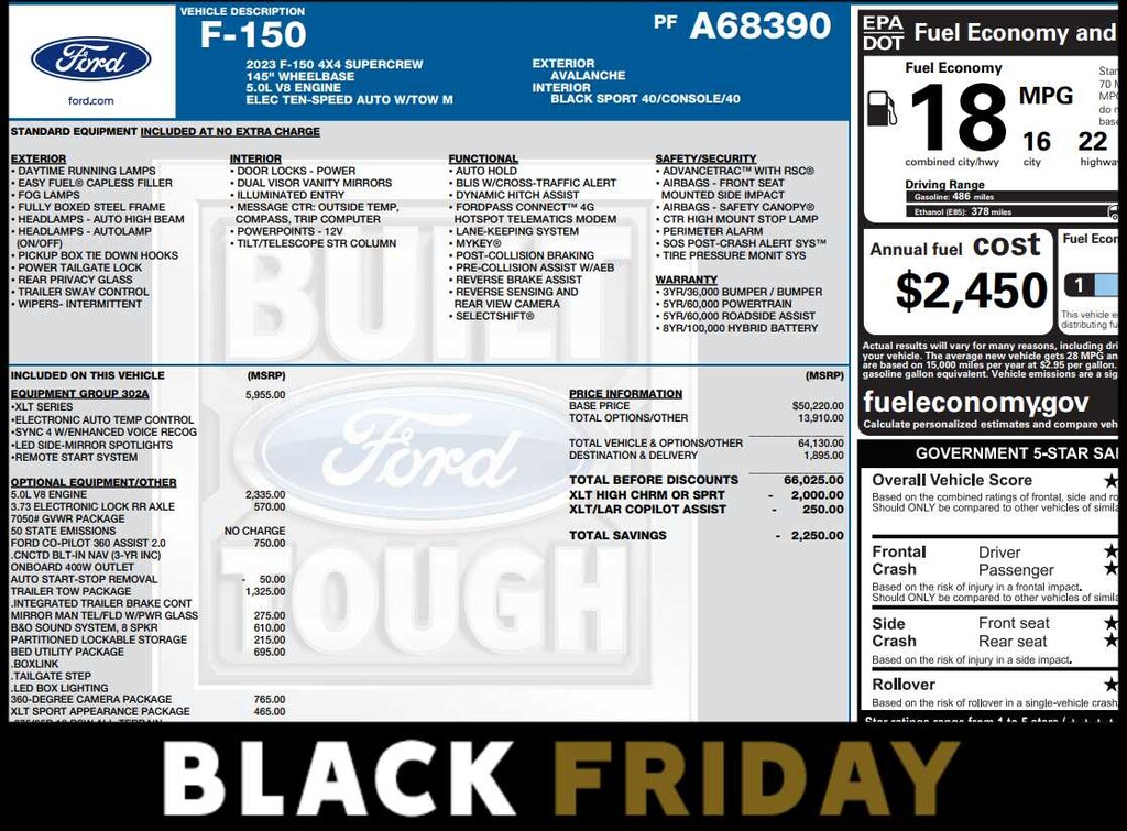 Used 2023 Ford F-150 XLT 4WD Supercrew 5.5 Box 4WD SuperCrew 5.5 Box