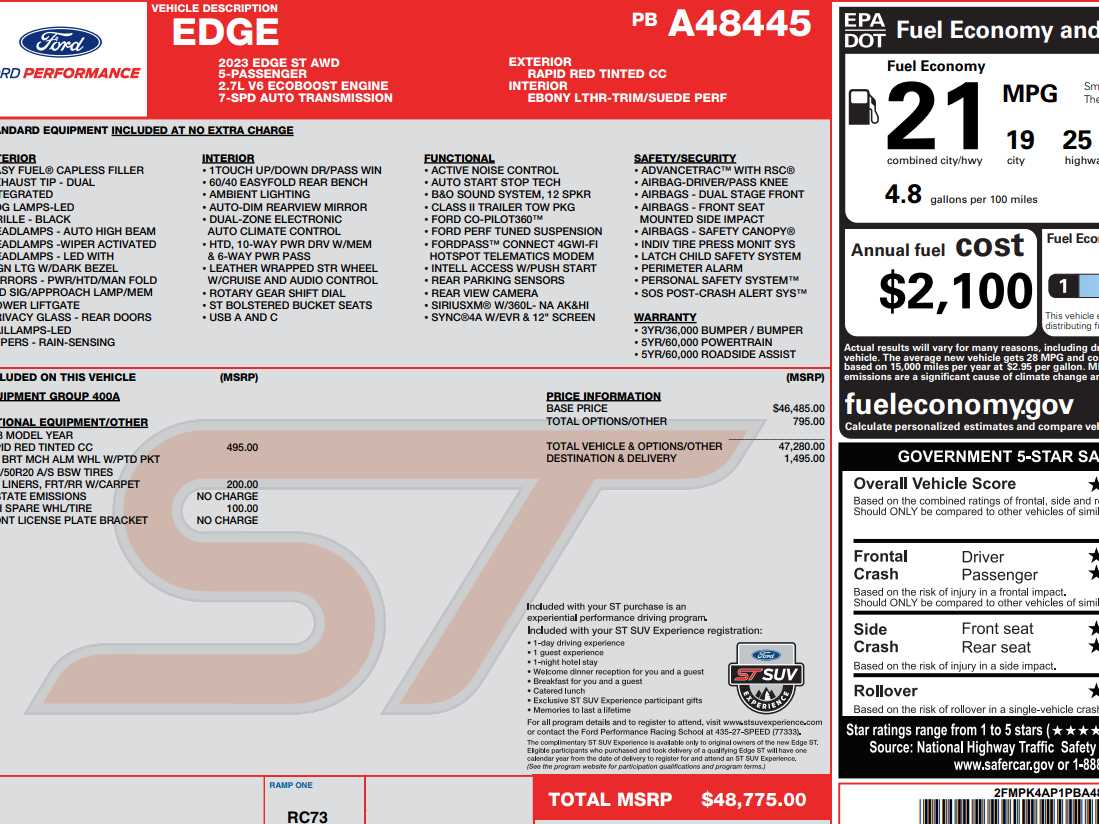 Used 2023 Ford Edge ST with VIN 2FMPK4AP1PBA48445 for sale in Monticello, IL