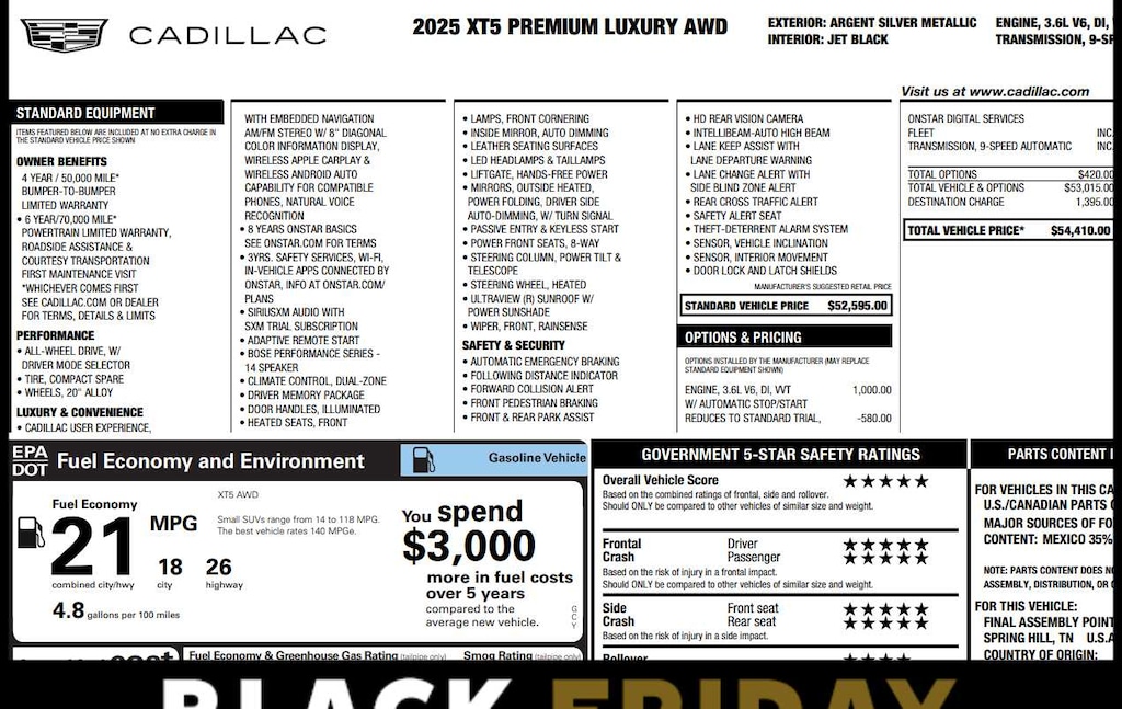 Used 2025 CADILLAC XT5 AWD Premium Luxury