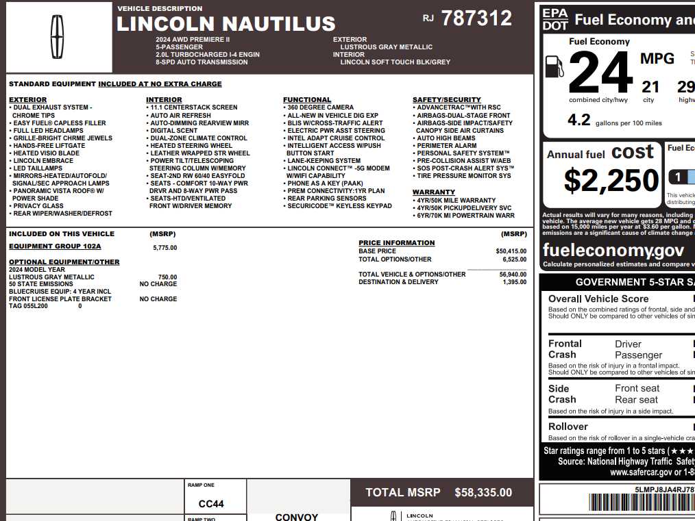 Used 2024 Lincoln Nautilus Premiere with VIN 5LMPJ8JA4RJ787312 for sale in Monticello, IL
