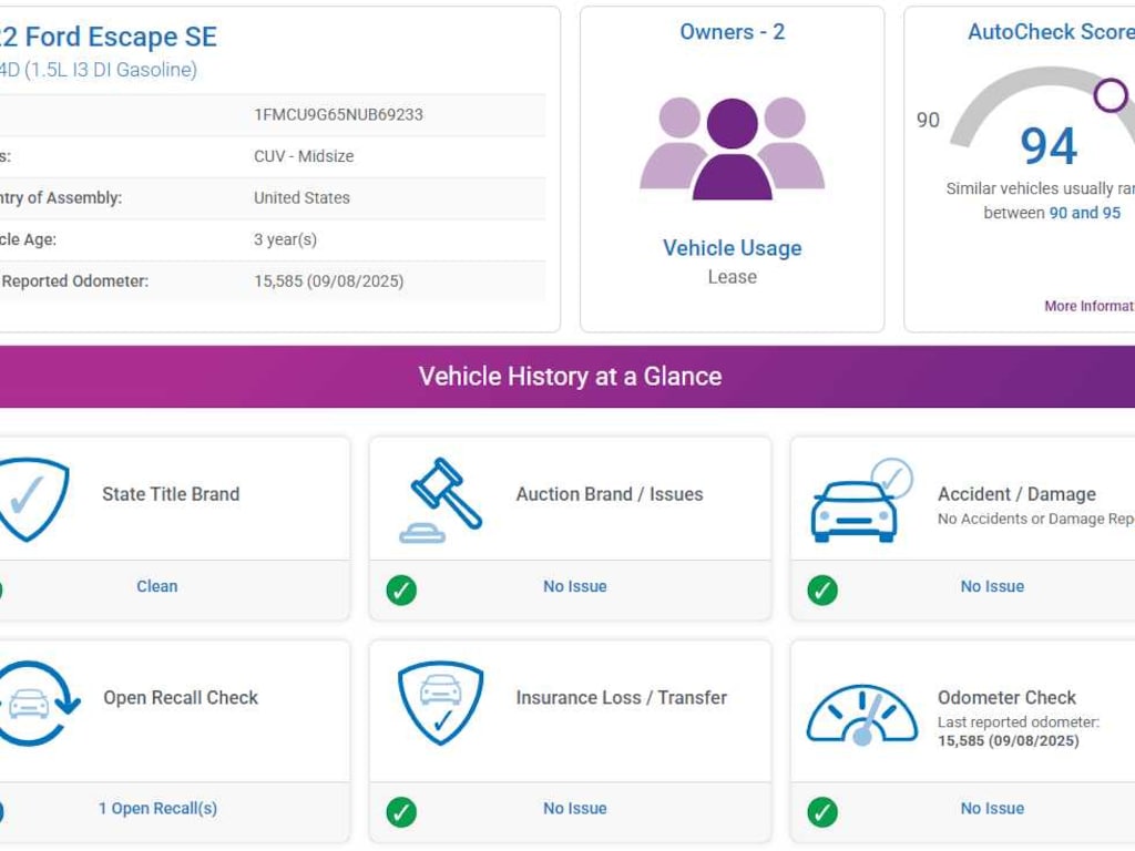 Used 2022 Ford Escape SE AWD