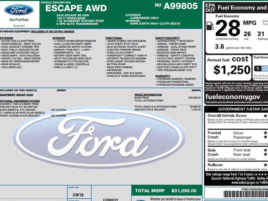 Used 2022 Ford Escape SE SUV