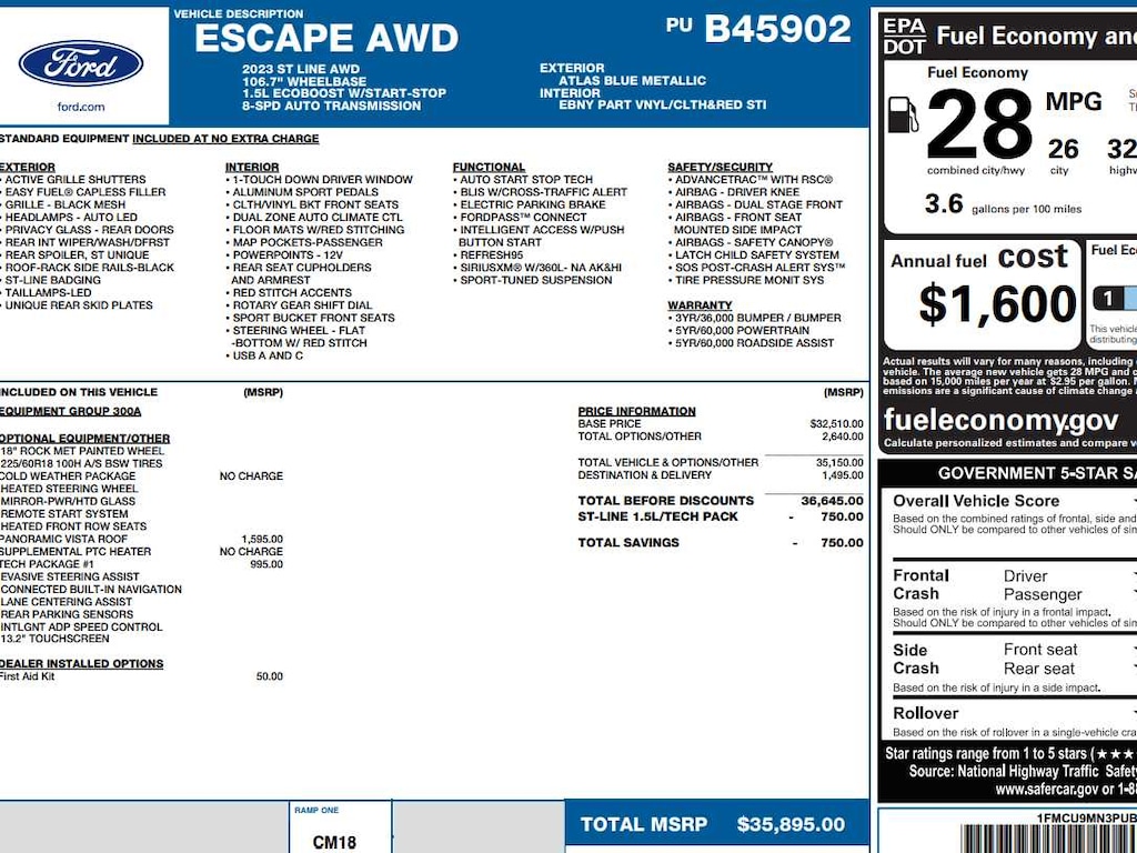 Used 2023 Ford Escape ST-Line SUV