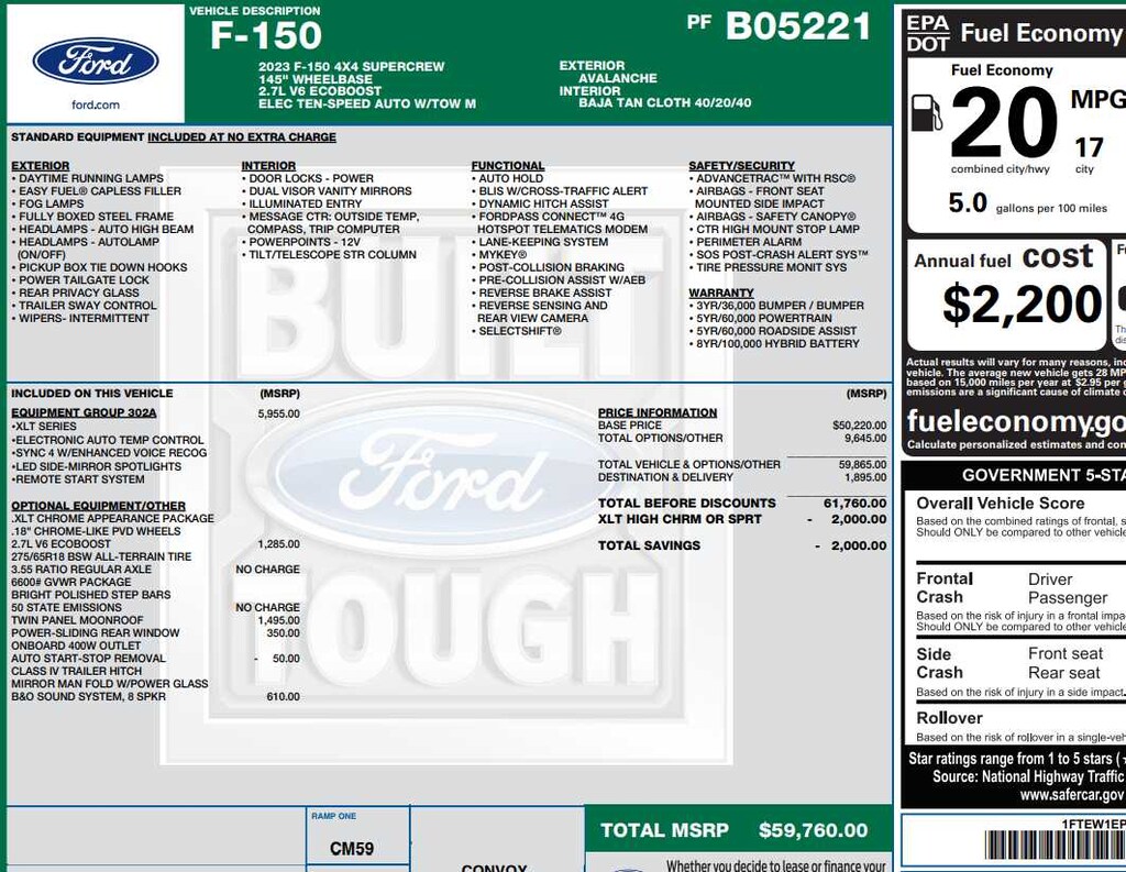 Used 2023 Ford F-150 XLT 4WD Supercrew 5.5 Box Truck SuperCrew Cab