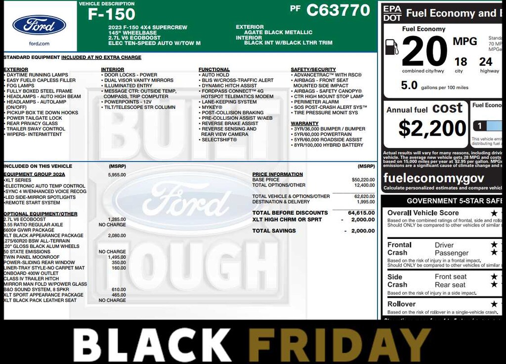 Used 2023 Ford F-150 XLT 4WD Supercrew 5.5 Box Truck SuperCrew Cab