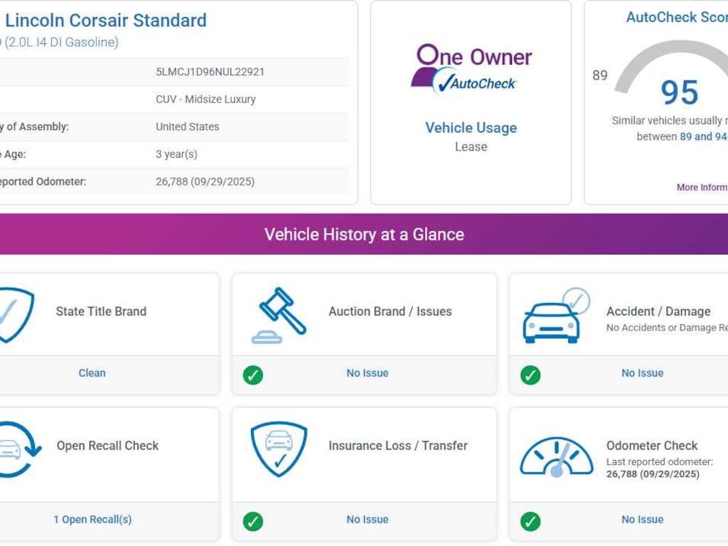 Used 2022 Lincoln Corsair Standard SUV
