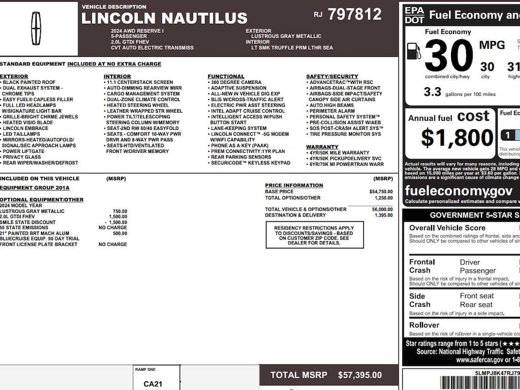 Used 2024 Lincoln Nautilus Reserve SUV