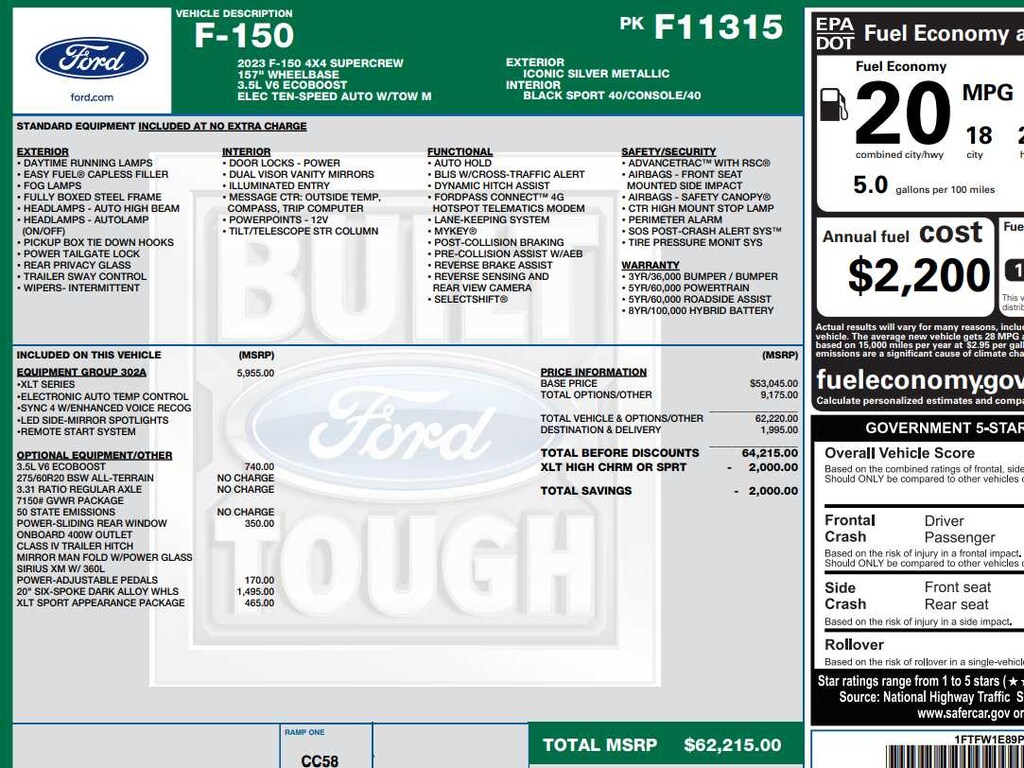 Used 2023 Ford F-150 XLT Truck SuperCrew Cab