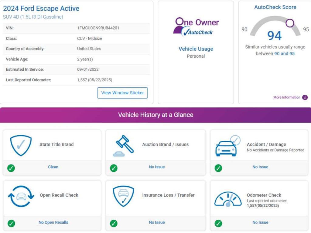 Used 2024 Ford Escape Active SUV