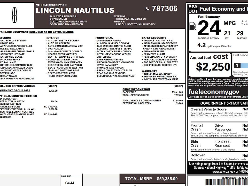 Used 2024 Lincoln Nautilus Premiere SUV