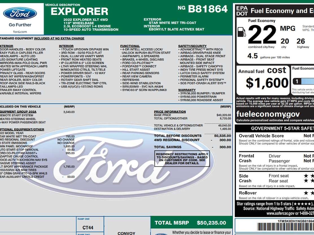 Used 2022 Ford Explorer XLT SUV