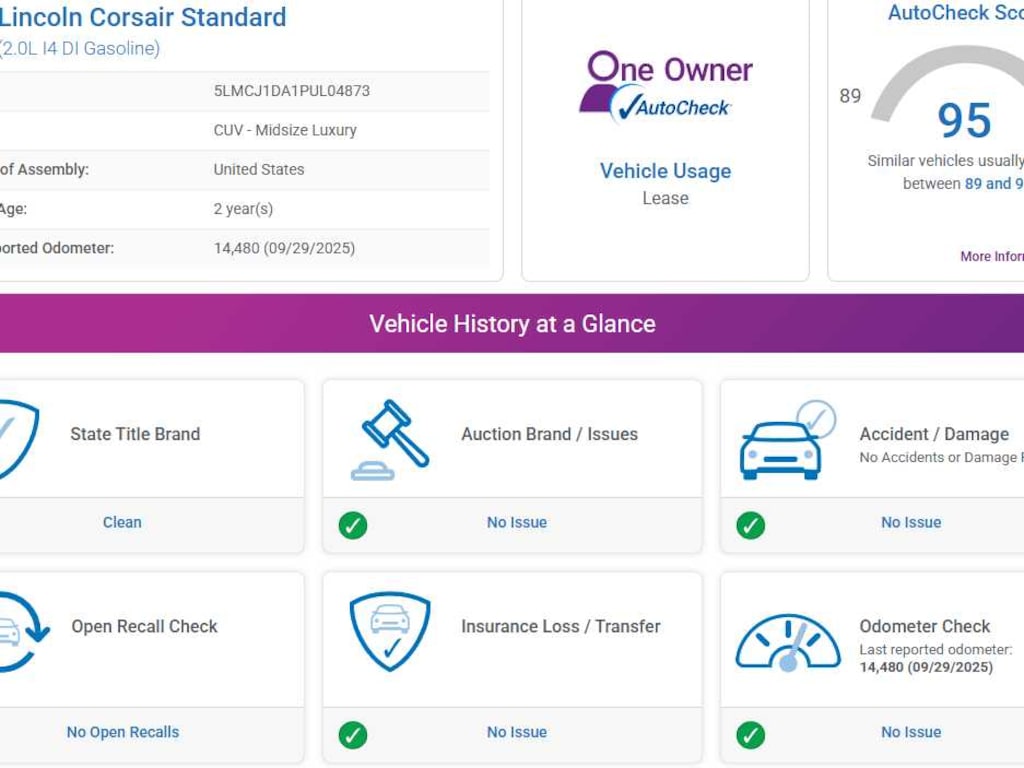 Used 2023 Lincoln Corsair Standard SUV
