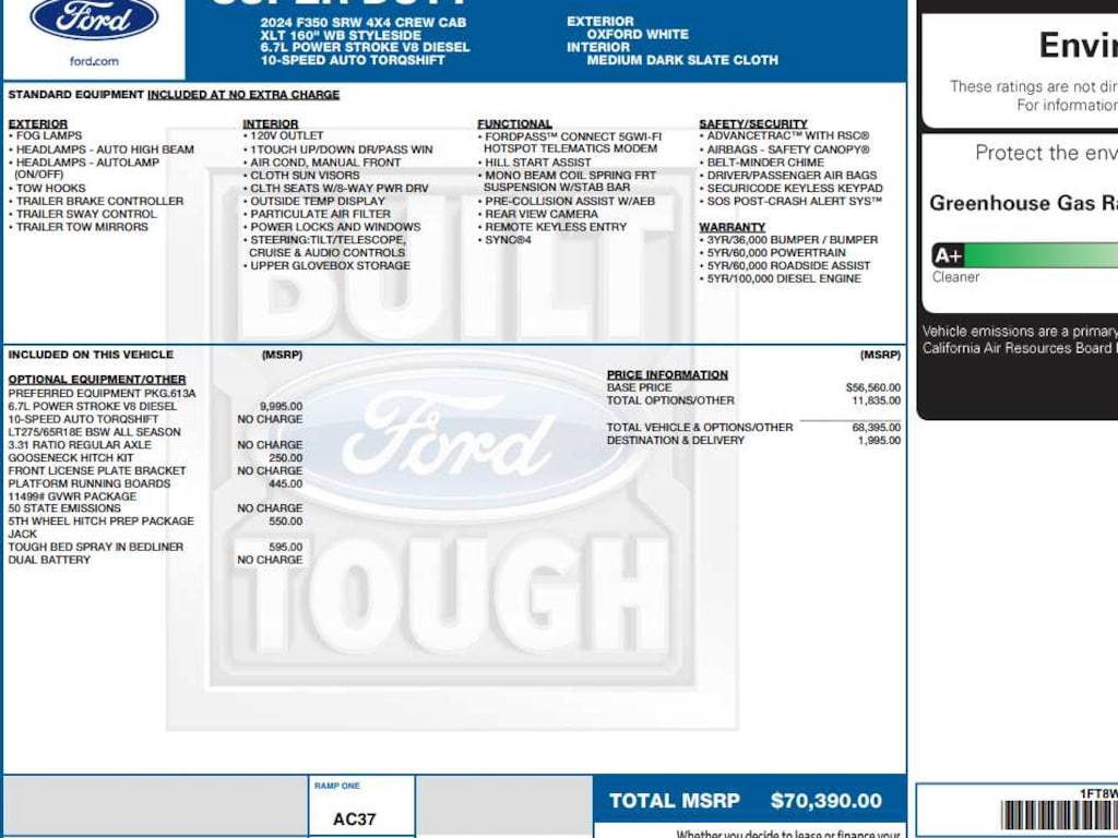 Used 2024 Ford Super Duty F-350 SRW Pickup XLT 4WD Crew Cab 8 Box Truck Crew Cab