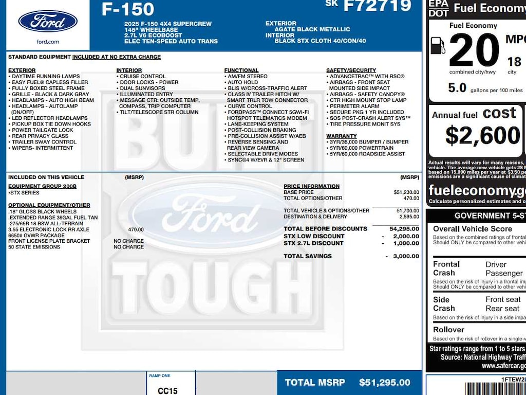 New 2025 Ford F-150 STX 4WD Supercrew 5.5 Box 4WD SuperCrew 5.5 Box