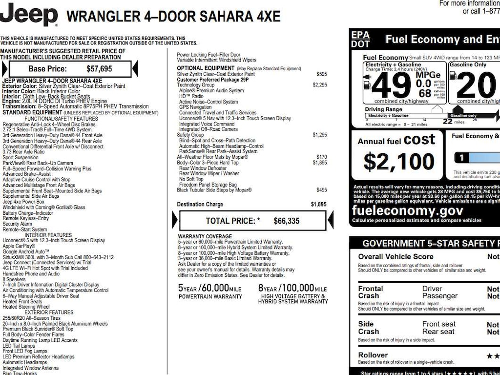 Used 2024 Jeep Wrangler 4xe Sahara SUV