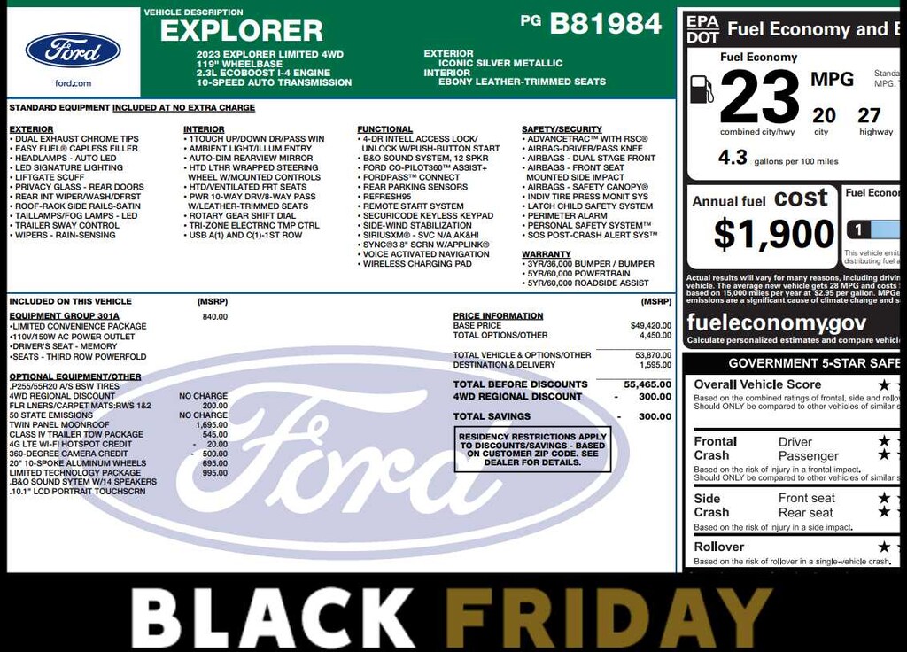 Used 2023 Ford Explorer Limited SUV