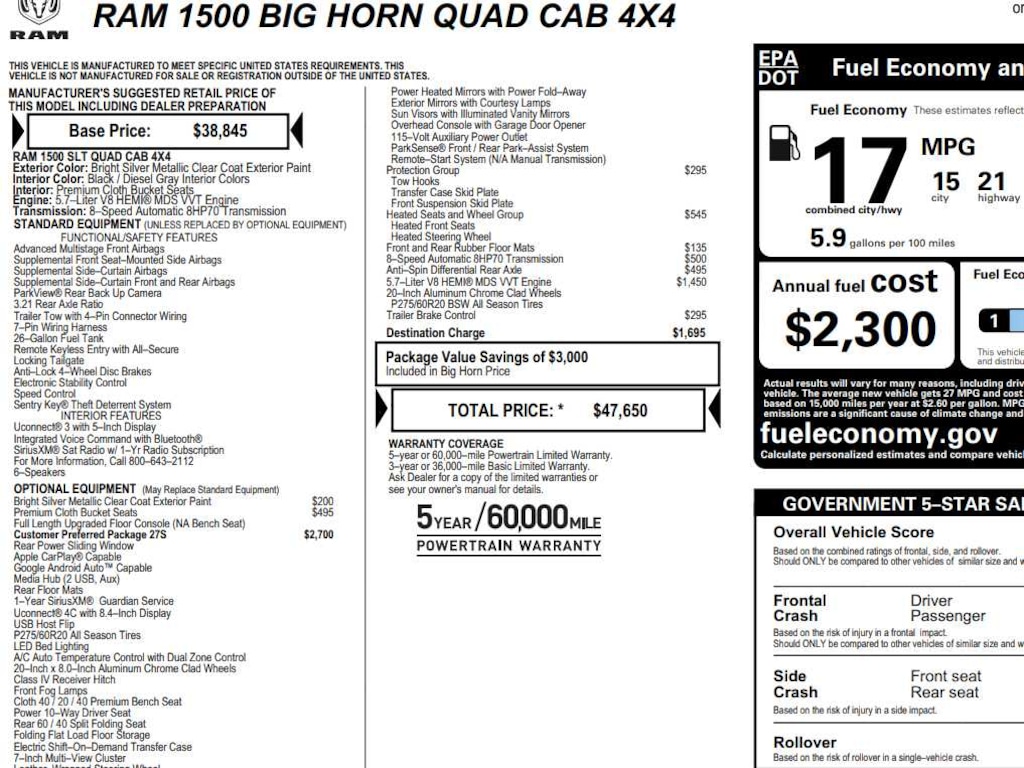 Used 2018 Ram 1500 Big Horn 4x4 Quad Cab 64 Box Truck Quad Cab