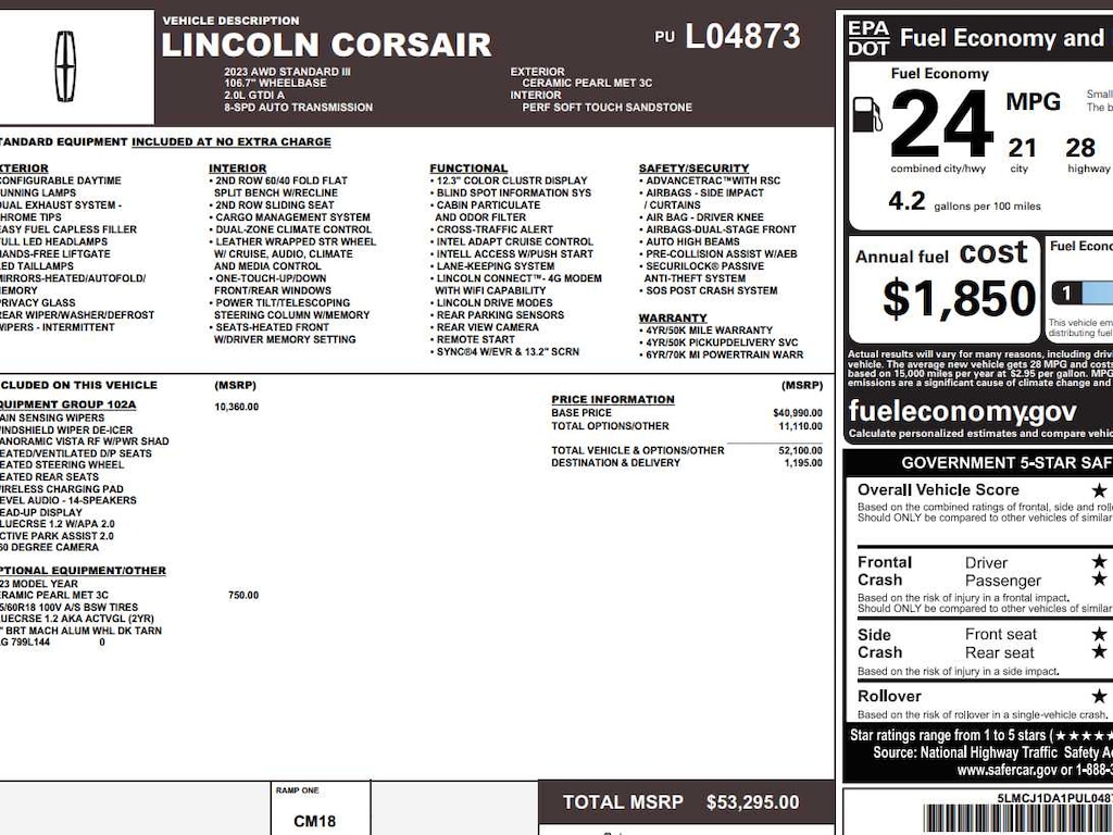 Used 2023 Lincoln Corsair Standard SUV