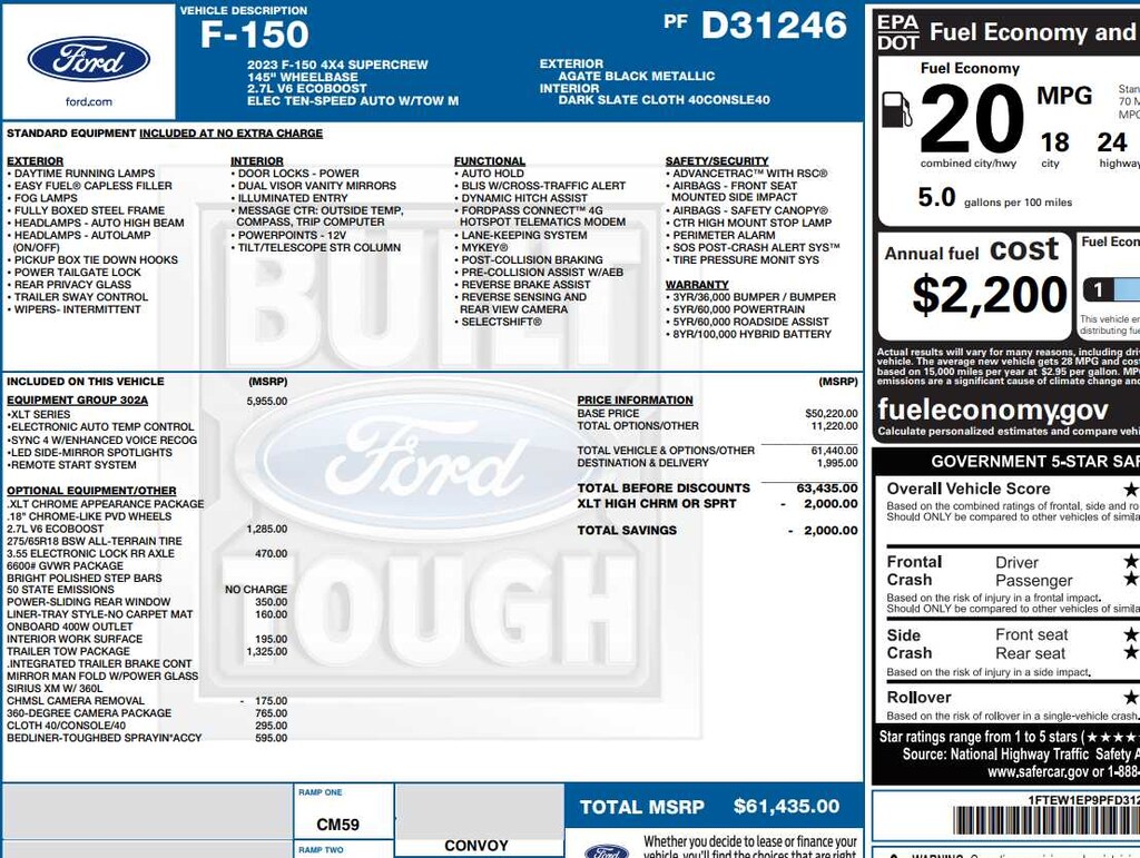 Used 2023 Ford F-150 XLT 4WD Supercrew 5.5 Box Truck SuperCrew Cab