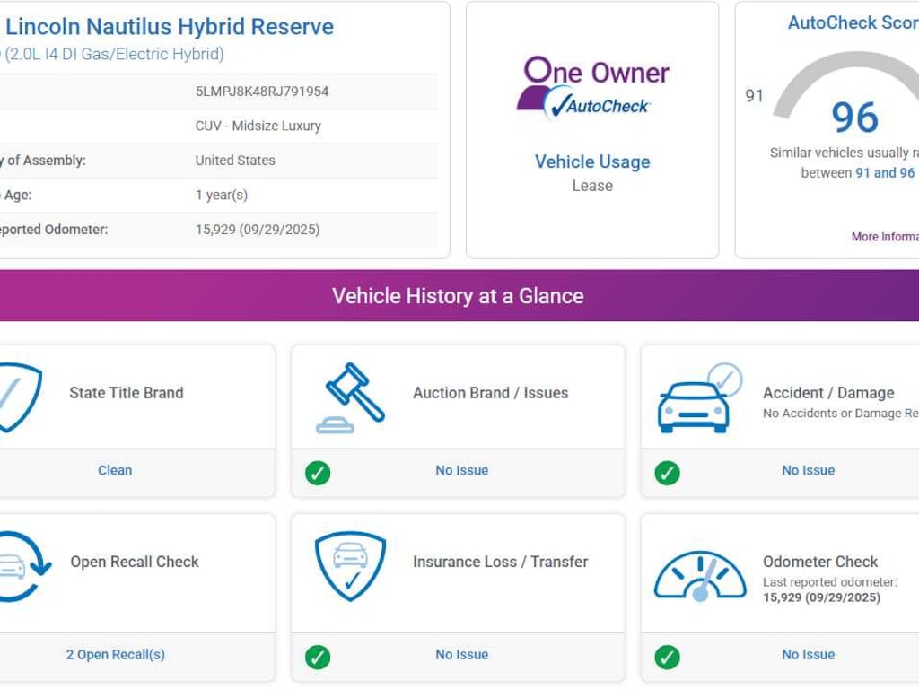 Used 2024 Lincoln Nautilus Reserve SUV