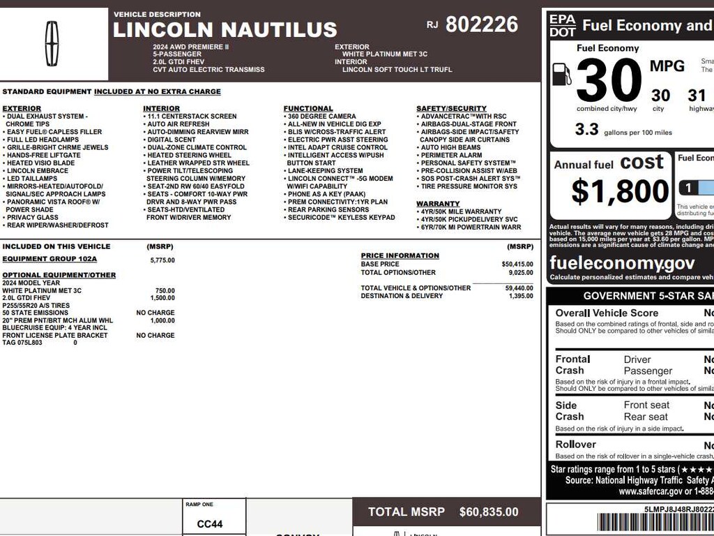 Used 2024 Lincoln Nautilus Premiere SUV