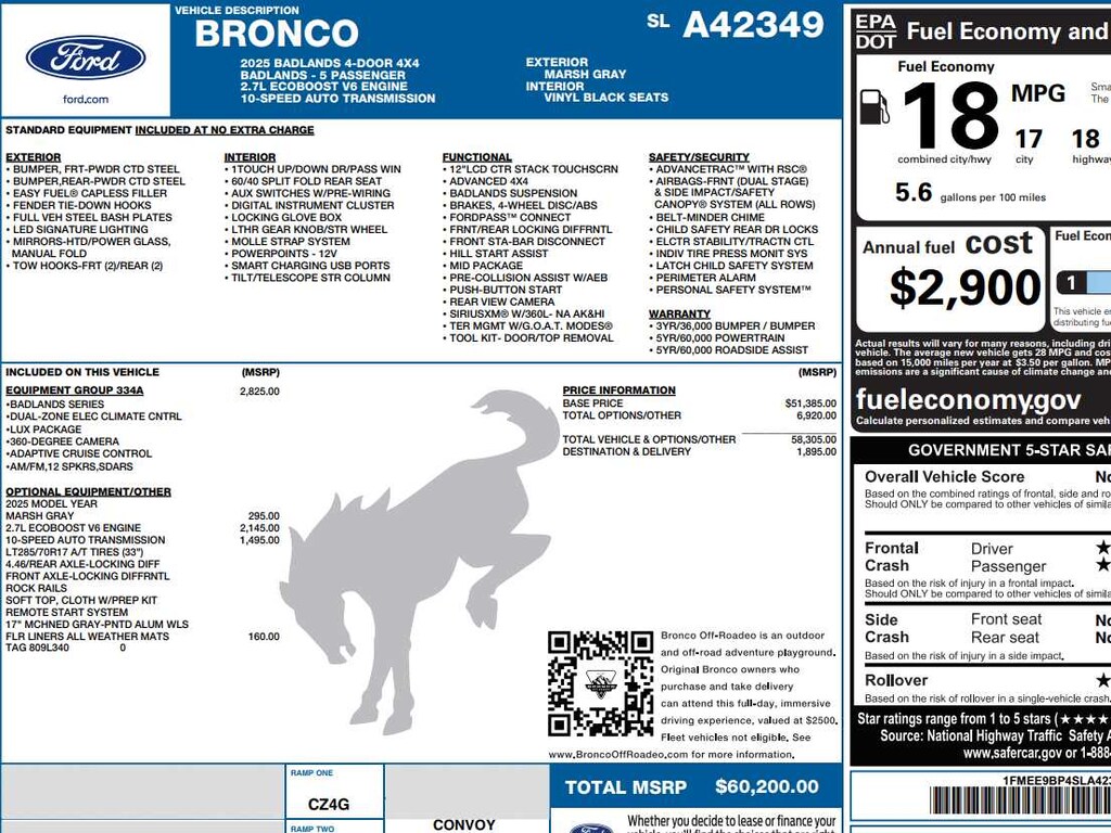 Used 2025 Ford Bronco Badlands SUV