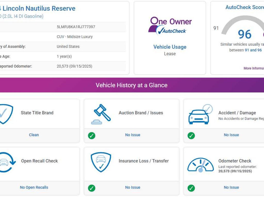 Used 2024 Lincoln Nautilus Reserve SUV