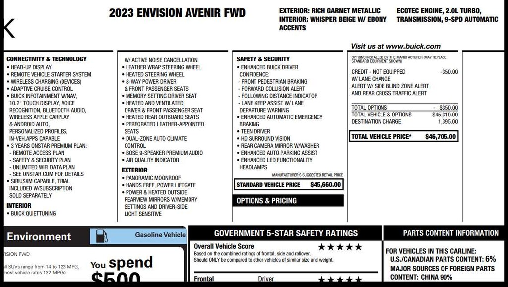 Used 2023 Buick Envision Avenir SUV