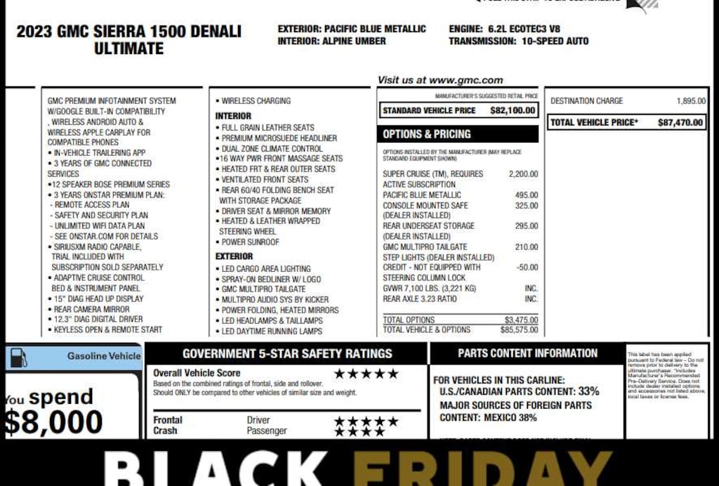 Used 2023 GMC Sierra 1500 Denali Ultimate Truck Crew Cab