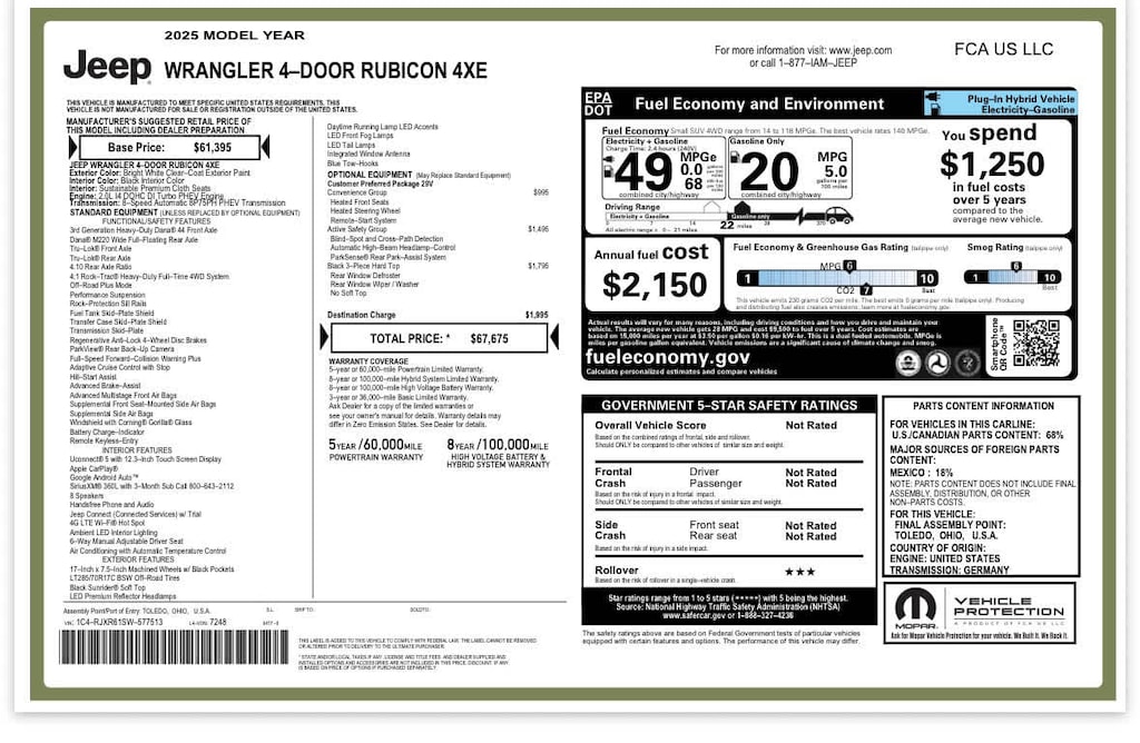 Used 2025 Jeep Wrangler 4xe Rubicon 4x4