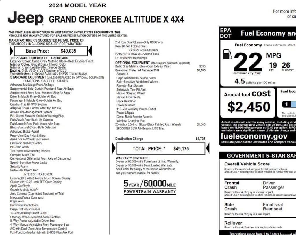 Used 2024 Jeep Grand Cherokee Altitude X 4x4